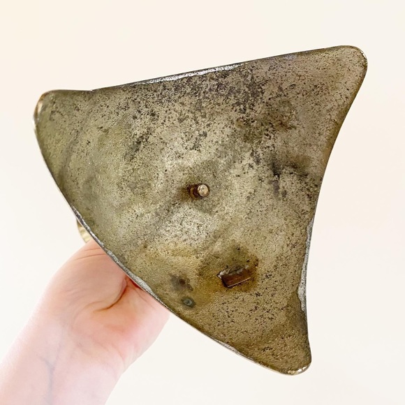 Vintage Brass Mid Century Modern Candle Holder Set Unique Boho Eclectic Decor - Picture 5 of 6